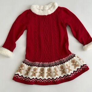 Gymboree Gingerbread Fairisle Sweater Dress - Christmas Cabin - Red 3T